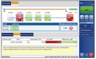 Link View represents each element by a distinct pictogram, helping the technician to immediately identify all the elements in the link