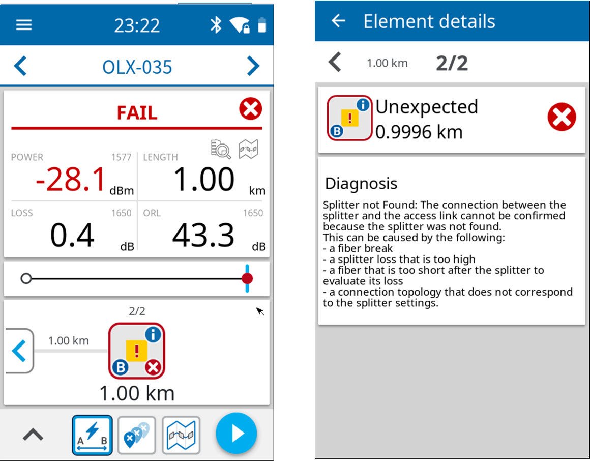 Link failure diagnostics with suggested corrective actions