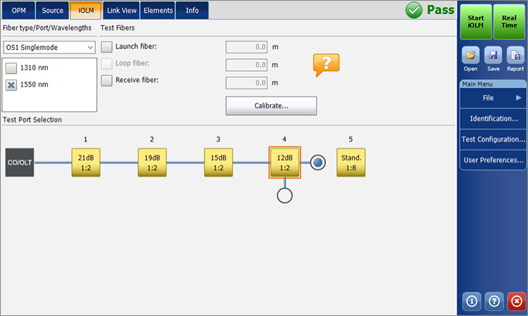 iOLM: customizable definition of unbalanced splitter topologies (for fully automated acquisition and analysis)